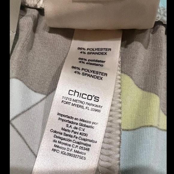 Chico's Cyclone Print Wide Leg Palazzo Pants NWT Chico's 2P M/L - Picture 4 of 6